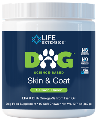 Life Extension - DOG Skin & Coat  SCIENCE-BASED Beef Flavor  90 SOFT CHEWS