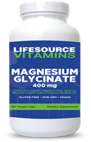 Magnesium Glycinate 400 mg - 180 Veg Capsules - VALUE SIZE