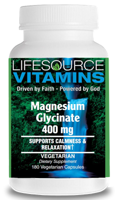 Magnesium Glycinate 400 mg - 180 Veg Capsules VALUE SIZE