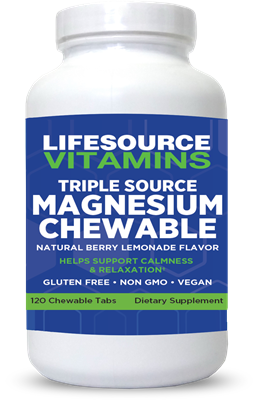 Magnesium Chewables  400 mg - Triple Source  - 120 Chewables - 30 Servings