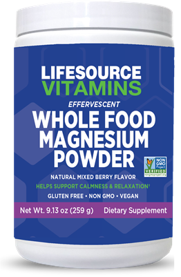 Whole Food Magnesium Powder- MIXED BERRY - 9.13 oz