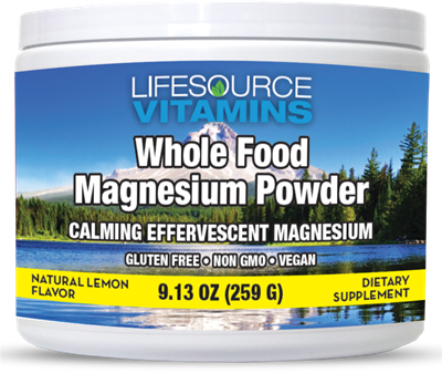 Whole Food Magnesium Powder- LEMON - 9.13 oz