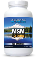 MSM-Methyl-Sulfonyl-Methane- 1,500 mg - 120 Caps -60 Servings