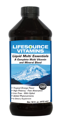 Multivitamins & Minerals - LifeSource Liquid Multi Essential for the Whole Family-Tropical Orange 16 fl. oz.