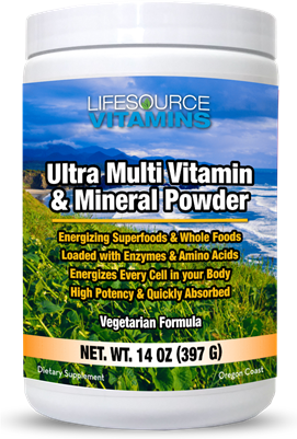 Multivitamins & Minerals Ultra Powder - 71 Whole Live Food Ingredients- 30 Day Supply