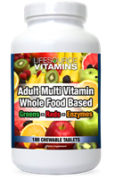 Adult Multi Vitamin - Immune Boosting Whole Food Based, 180 Chewable Tablets