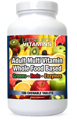 Adult Multi Vitamin - Immune Boosting Whole Food Based, 180 Chewable Tablets