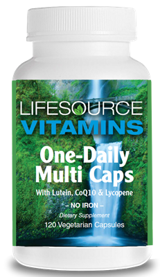 One Daily Multivitamin & Mineral Caps (Iron Free) - 120 Veg Capsules VALUE SIZE