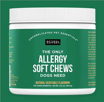 Natural Rapport- The Only ALLERGY Soft Chews Dogs Need - 120 Chews