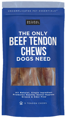 Natural Rapport - The Only BEEF Tendon Chews Dogs Need- 5 Chews