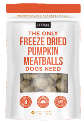 Natural Rapport - The Only Freeze Dried PUMPKIN MEATBALLS Dogs Need - 7 oz