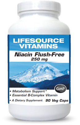 Niacin - (Flush- Free) 250 mg  - Vitamin B3 - Inositol - 90 Capsules