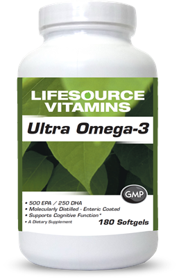 Ultra Omega 3 - 500 EPA / 250 DHA - 180 Softgels VALUE SIZE