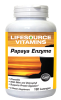 Papaya Enzymes with Bromelain - 180 Chewable Vegan Tablets