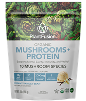 PlantFusion - MUSHROOMS + PROTEIN POWDER - Creamy Vanilla Bean 1 lb