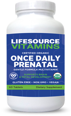 PreNatal Multi - Once Daily - Certified Organic Whole Food Based - 60 Tablets -VALUE SIZE