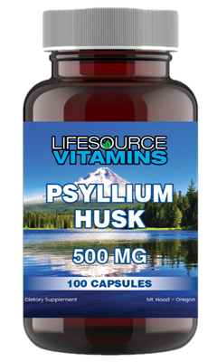 Psyllium Husk 500 mg - 100 Capsules