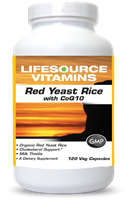 Red Yeast Rice with CoQ10 - Organic 120 Veg Capsules - VALUE SIZE