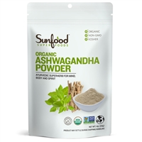 Sunfood Super Foods- Ashwagandha Powder- 4 oz- Organic -Raw