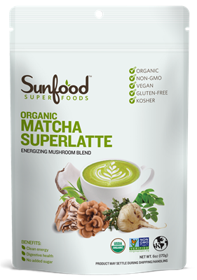 Sunfood Super Foods MATCHA SuperLatte Powder 6 oz- Organic