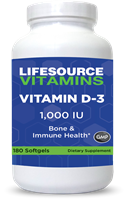 Vitamin D-3 25 mcg (1,000 IU) - 180 Softgels