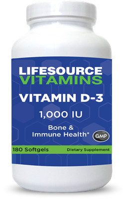 Vitamin D-3 25 mcg (1,000 IU) - 180 Softgels