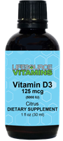 Vitamin D-3  Liquid 125 mcg (5000 IU) Citrus - 1 fl oz