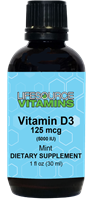 Vitamin D-3  Liquid 125 mcg (5000 IU) Mint - 1 fl oz