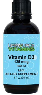 Vitamin D-3  Liquid 125 mcg (5000 IU) Mint - 1 fl oz