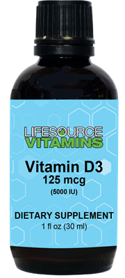 Vitamin D-3  Liquid 125 mcg (5000 IU) Un-Flavored - 1 fl oz