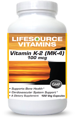 Vitamin K2  (MK-4) 100 mcg- 100 Veg Capsules