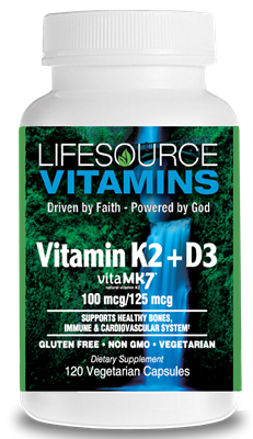 Vitamin K2 100 mcg + D3 125 mcg - 120 Vegetarian Capsules **VALUE SIZE**