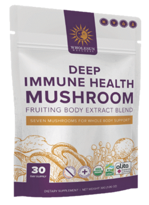Wholesun Wellness - Deep Immune Health - Certified Organic Mushroom Extract Blend Powder ~  1.06 oz oz