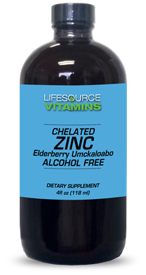 Zinc Chelated - Elderberry, Umckaloabo & Echinacea Liquid - 4 fl oz.