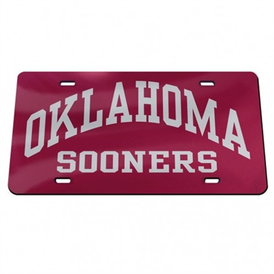 Oklahoma Sooners Mirrored Licence Plate - Oklahoma Sooners Arched