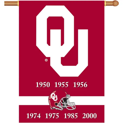Oklahoma Sooners "Championship Years" 28" x 40" Banner
