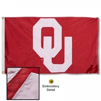 Oklahoma Sooner's Premium 2x5 Applique Flag with Grommets