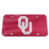 Oklahoma Sooners License Plate Mirrored  with Silver OU
