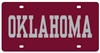 Oklahoma Sooners - Oklahoma Mirrored License Plate Crimson / Silver