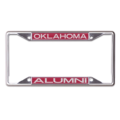 "OKLAHOMA ALUMNI" Chromed Metal License Plate Frame