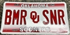 "BMR-SNR" Metal License Plate