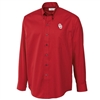 Men's Cutter & Buck Crimson Oklahoma Sooners Epic Easy Care Fine Twill Long Sleeve Button-Down Shirt