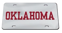 Oklahoma Acrylic Mirrored License Plate