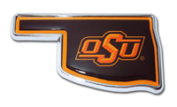 Oklahoma State OSU State Shaped Auto Emblem