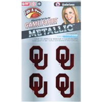 University of Oklahoma Metallic Peel and Stick Temp Tattoos