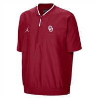 Oklahoma Sooners Short Sleeve Jordan Coachs Jacket - Crimson