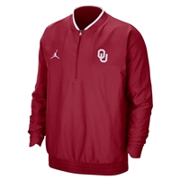 Oklahoma Sooners Short Sleeve Jordan Coachs Jacket - Crimson