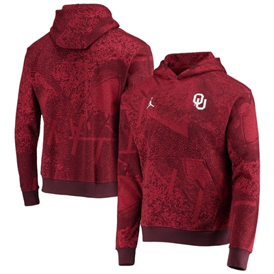 Oklahoma Sooners Jordan Brand Travel Pullover Hoodie - Crimson