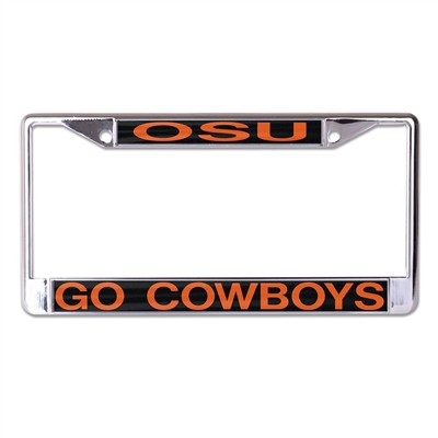 "OSU Go Cowboys" Chrome License Plate Frame