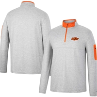 Oklahoma State Cowboys Colosseum Country Club Windshirt Quarter-Zip Jacket - Heathered Gray/Orange